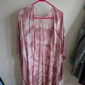 Linen Pink Tye-Dye Cover Up - Woven Heart, OS